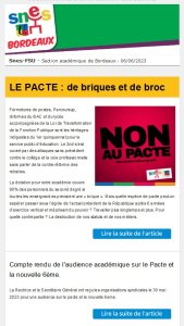 Lettre d'information académique - Pacte - 6 juin 2023