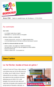 Lettre d'information académique - 17 janvier 2024