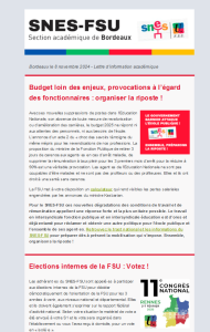 Lettre d'information académique - 08 novembre 2024