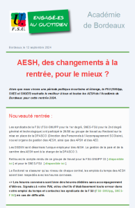 Lettre d'information OSTIC - AESH - septembre 2024