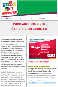 Lettre d'information académique - 24 nov 2023