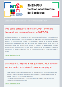 Lettre d'information OSTIC - 06 septembre 2024