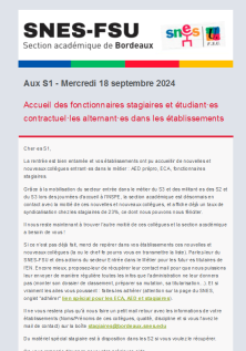 Lettre d'information aux S1