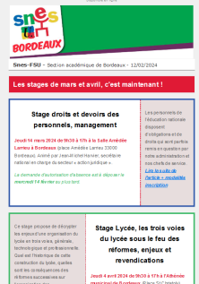 Lettre d'information académique - 12 février 2024