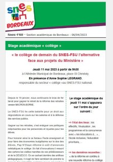 Lettre d'information académique - collège