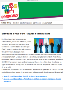 Lettre d'information académique - 21 mars 2024