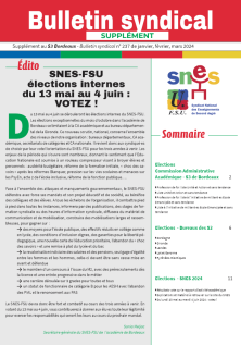 Supplément au Bulletin SNES N°237 - Spécial Elections internes