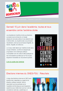 Lettre d'information académique - 14 juin 2024