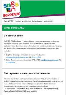 Lettre d'information académique - AED