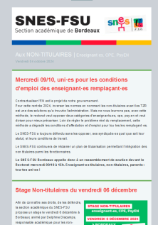 Lettre d'information aux Non-titulaires - 4 oct 2024