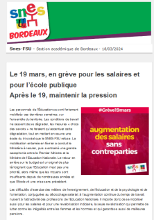 Lettre d'information académique - 18 mars 2024