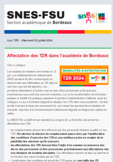 Lettre d'information TZR - 03 juillet 2024