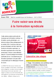 Lettre d'information académique - 24 nov 2023