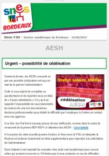 Lettre d'information académique - AESH - 14 juin 2023