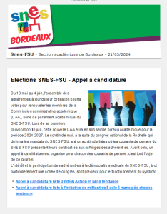 Lettre d'information académique - 21 mars 2024