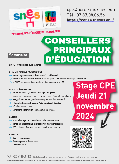 Bulletin spécial CPE 2024 - SNES-FSU Bordeaux