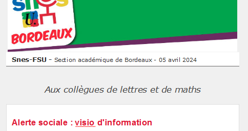 Lettre d'information académique - Profs Maths et Lettres - 5 avril 2024