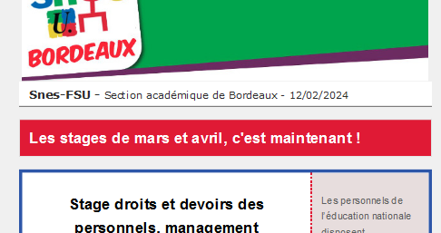 Lettre d'information académique - 12 février 2024