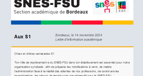 Lettre d'information aux S1 - 14nov2024