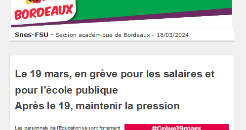 Lettre d'information académique - 18 mars 2024