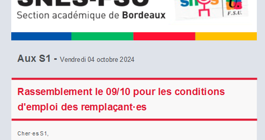 Lettre d'information aux S1 - 4oct2024