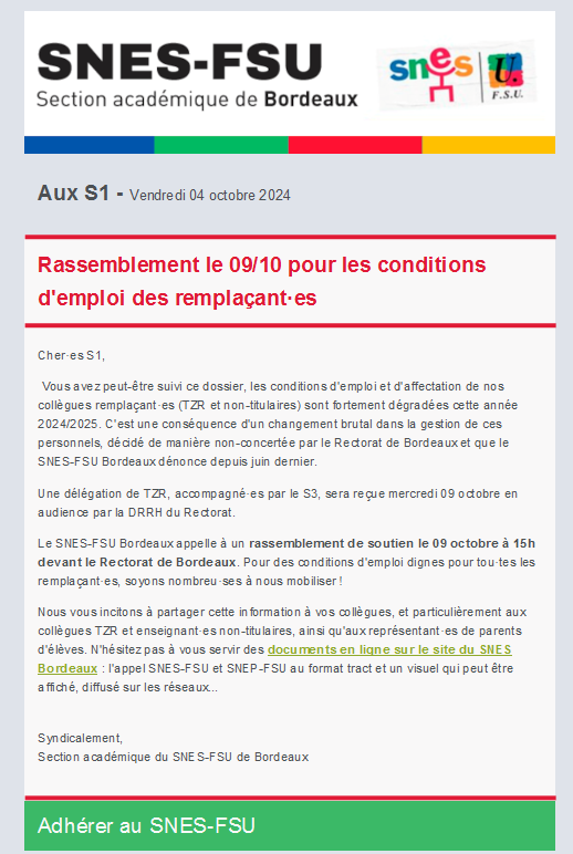 Lettre d'information aux S1 - 4oct2024