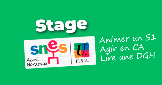 Stage - Animer un S1, agir en CA, lire une DGH