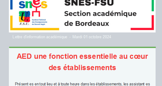 Lettre d'information OSTIC - AED - 1 oct 2024