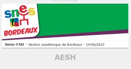 Lettre d'information académique - AESH - 14 juin 2023