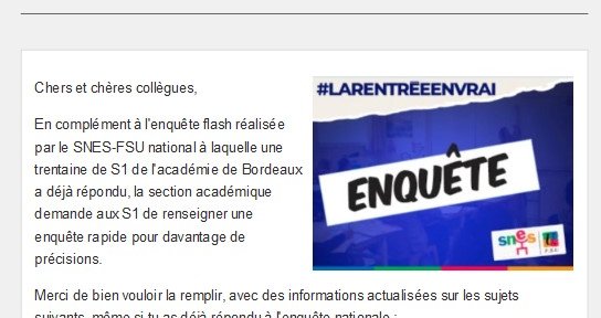 Lettre d'information académique - S1 - septembre 2023