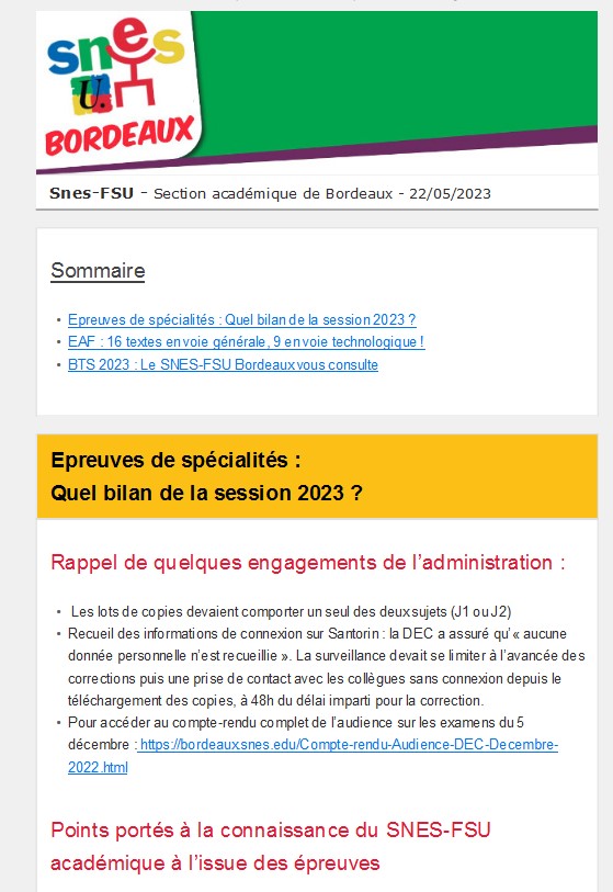 Lettre d'information académique - Lycées - mai 2023