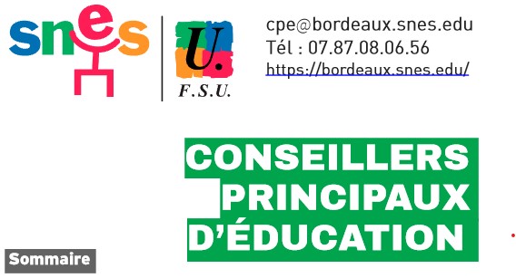 Bulletin SNES Bordeaux - Spécial CPE - Octobre 2023