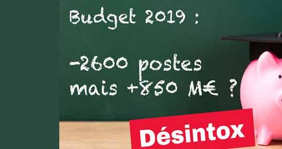 Mesures budgétaires 2019 pour le second degré : décoder la communication du (…)