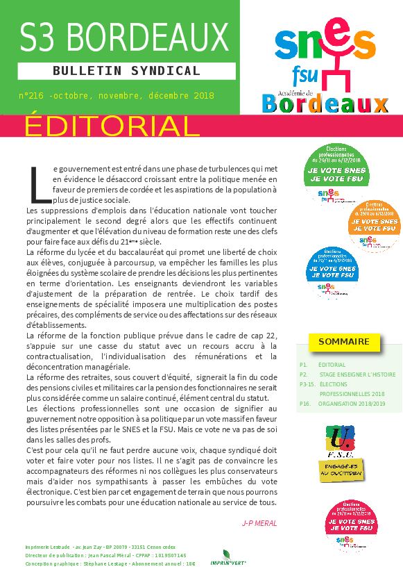 Bulletin académique n°216