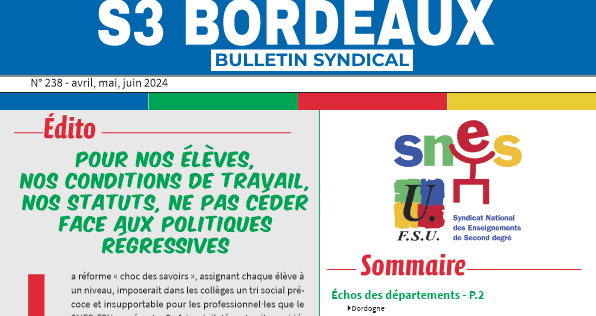 Bulletin académique n°238