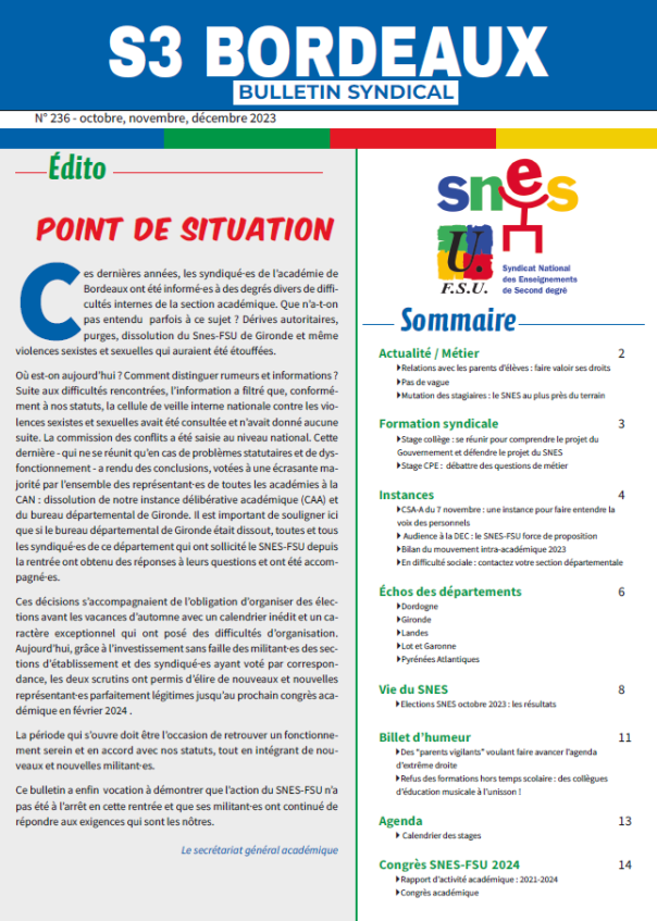 Bulletin académique n°236