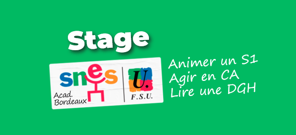 Stage - Animer un S1, agir en CA, lire une DGH