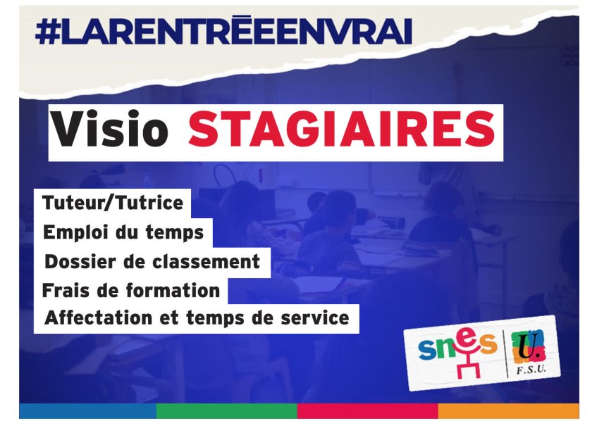 Visio Stagiaires - Mercredi 6 septembre 16h-18h